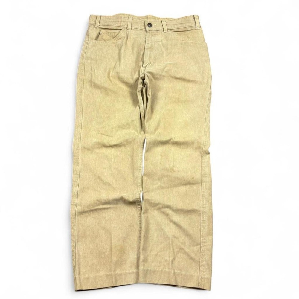 Vintage Levi's For Men "A Skosh More Comfort" Tan Denim Jeans 34x27 Made in USA
